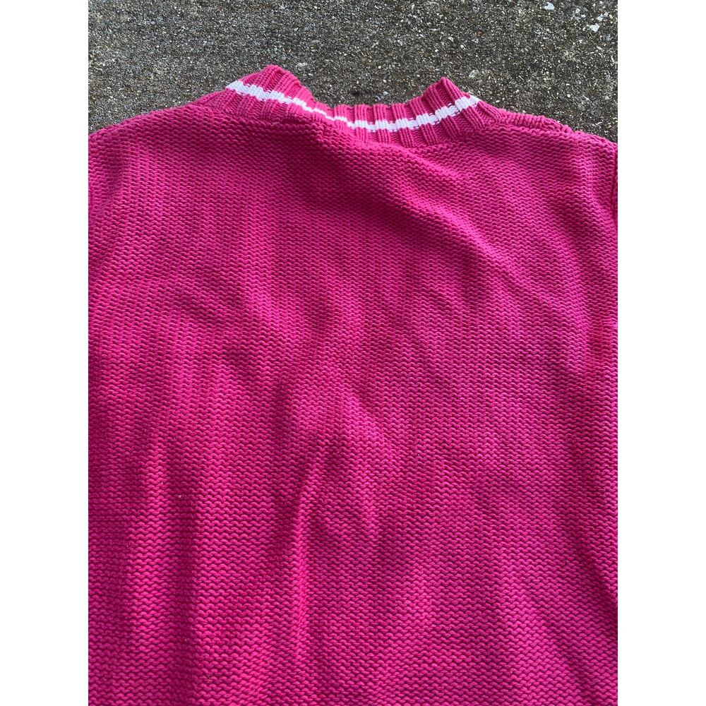 VTG Northcrest Women’s Purple Large Deep V-Neck Pullover Cable Knit Sweater - Picture 2 of 5